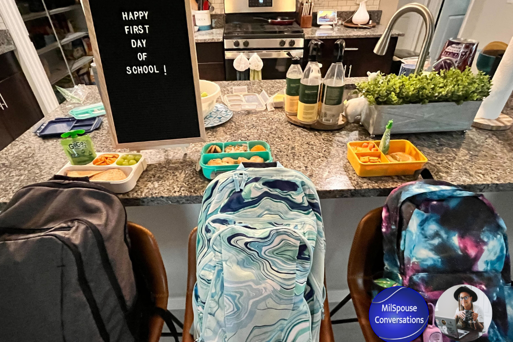 A counter with several food items on it.