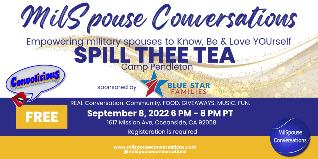 A poster advertising a spouse converse event.