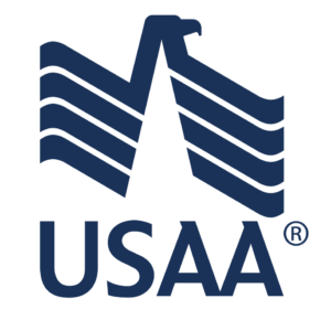 A blue logo for usaa.
